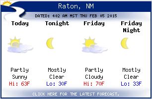 Click for the latest Raton weather forecast.
